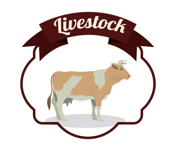 Ізольований дизайн коров'ячих тварин — стоковий вектор
