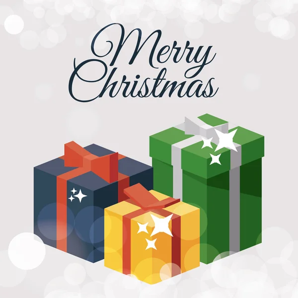 Isometrische christmas gift ontwerp — Stockvector