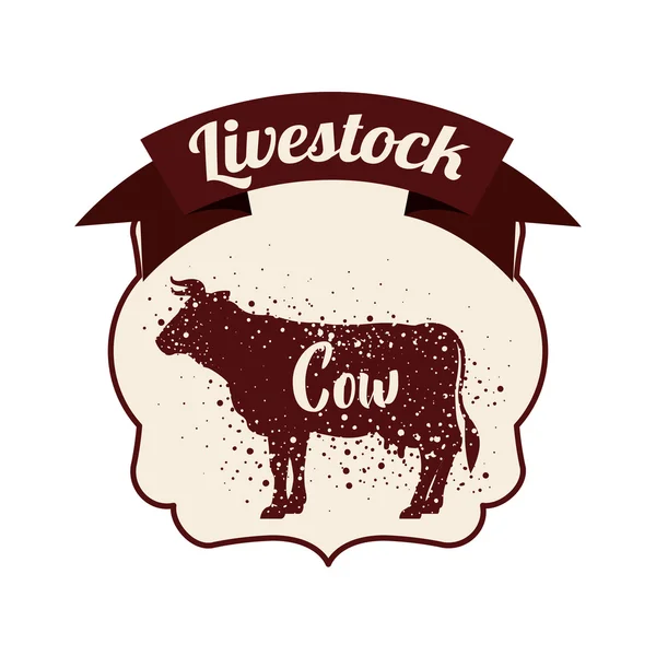 Isolated cow livestock animal design — Stock Vector