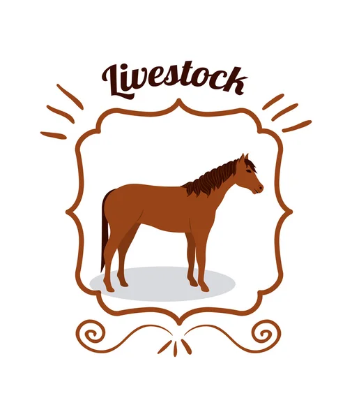 Isolierte Pferdehaltung Tier Design — Stockvektor