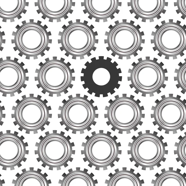 Pattern silhouette with broken circular gear — Stock Vector