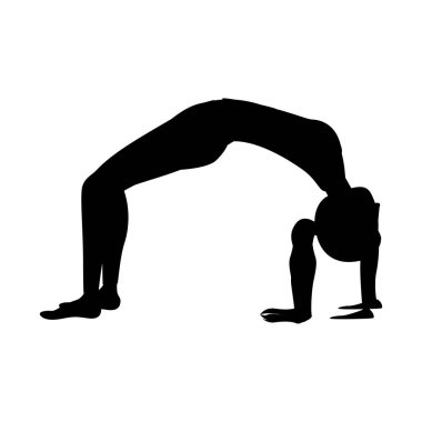 siluet yoga kadın yukarı doğru yay poz