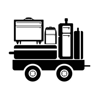 siyah siluet navlun araba Bagaj için