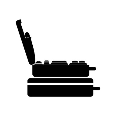 bavul siyah siluet Çift