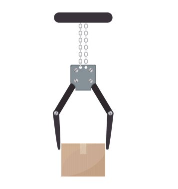 crane mechanics holding a package clipart