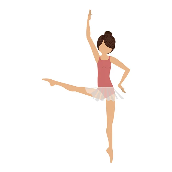 Πολύχρωμο χορεύτρια αναπτύχθηκε τέταρτη θέση — Διανυσματικό Αρχείο