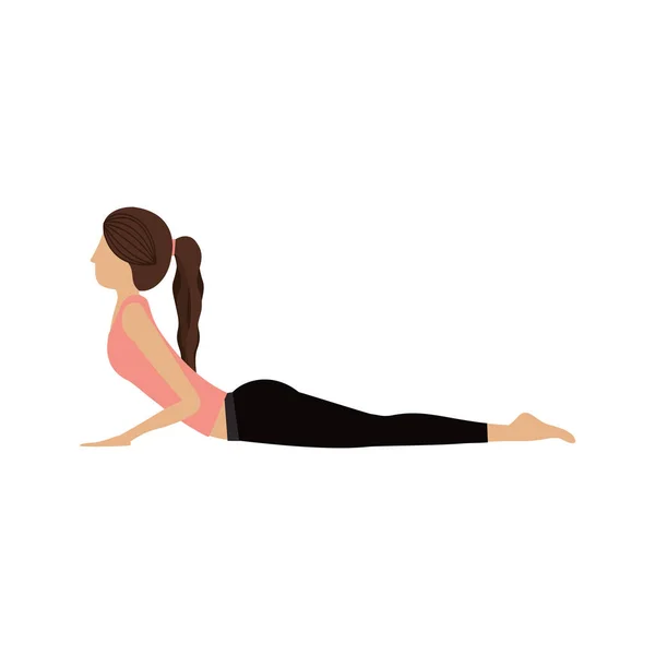 Mujer colorida yoga cobra pose — Archivo Imágenes Vectoriales