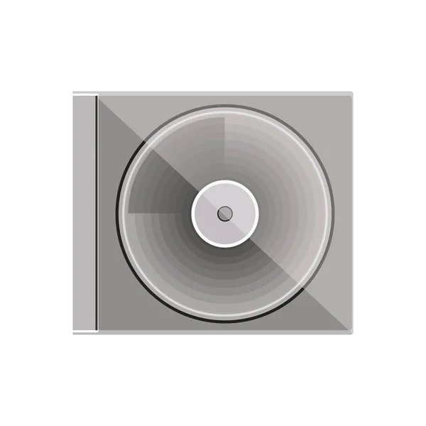 Silhouet grijstinten cd box — Stockvector