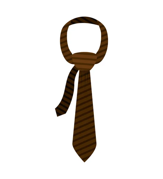 Braune Krawatte mit Knoten und Streifen — Stockvektor