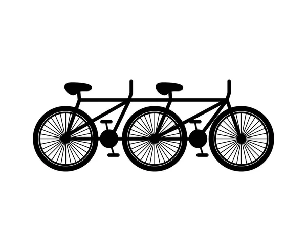 Polycycle silhouette noire avec pédales — Image vectorielle