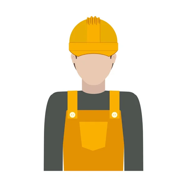 Trabajador con uniforme y casco — Vector de stock