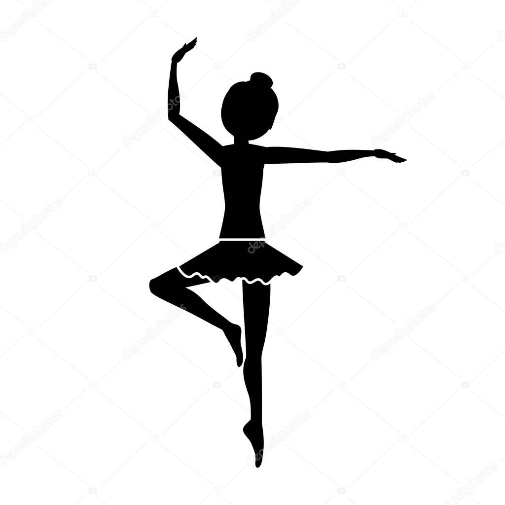 silhouette with dancer pirouette third position