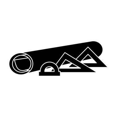 siyah siluet mimari planları ve çizim için kurallar