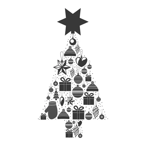 Pine kerstboom — Stockvector