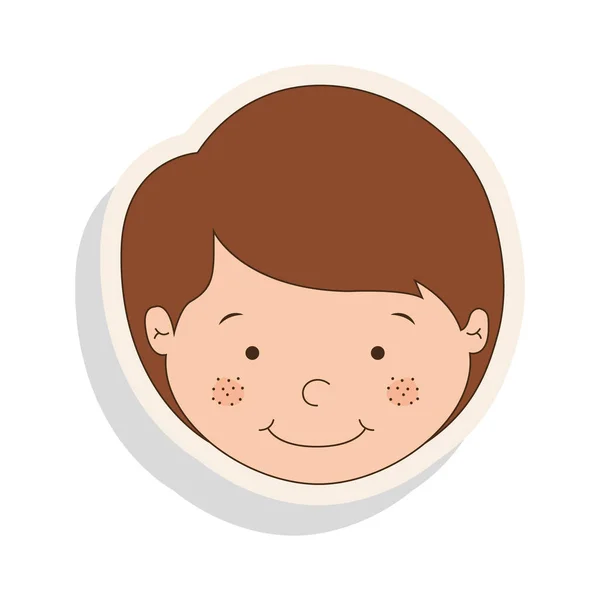 Jongen lachend pictogram — Stockvector