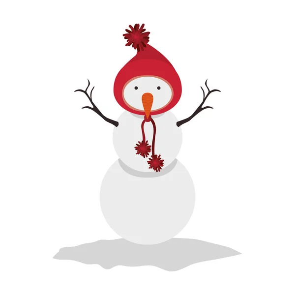 Snowman cartoon icon — Stock Vector