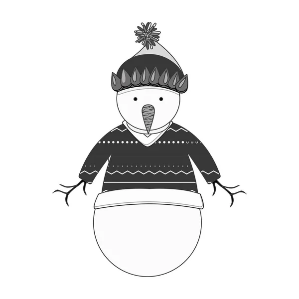 Icono de dibujos animados muñeco de nieve — Archivo Imágenes Vectoriales