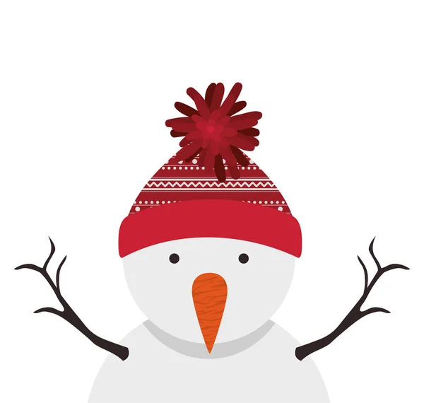 Snowman cartoon icon — Stock Vector