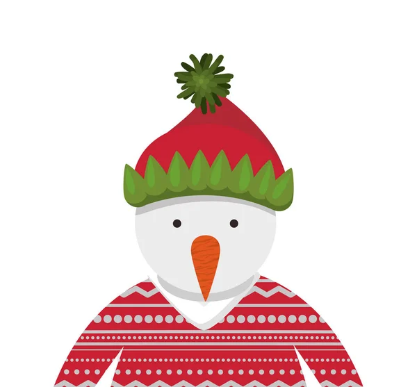 Snowman cartoon icon — Stock Vector