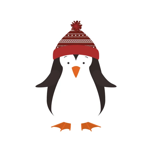 Icono de pingüino de Navidad — Vector de stock