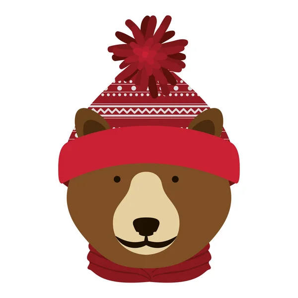 Boże Narodzenie niedźwiedź, kreskówka — Wektor stockowy