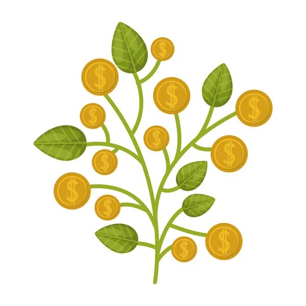 Icono de planta de dinero — Vector de stock