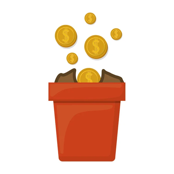 Icono de planta de dinero — Vector de stock