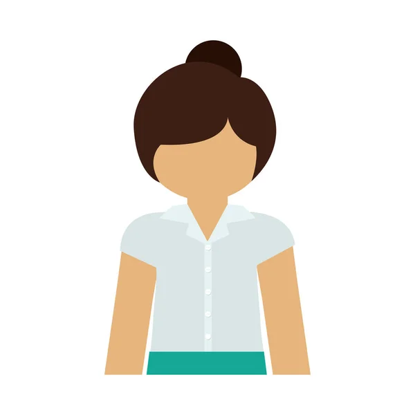 Mujer de medio cuerpo con el pelo recogido — Vector de stock