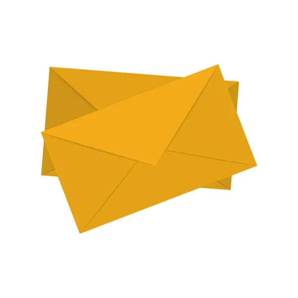 Icône de courrier enveloppe paire jaune — Image vectorielle