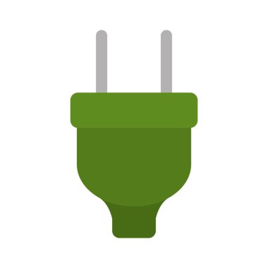 Elektrik fişi simgesi yeşil renkte