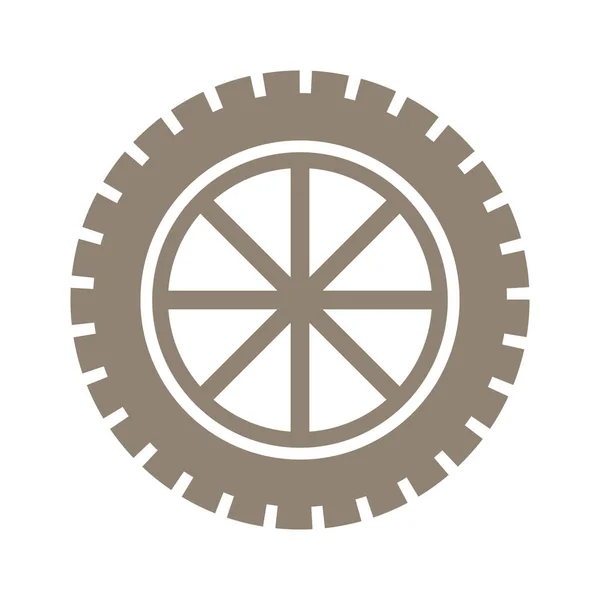 Silhouet gear wheel pictogram met lijnen — Stockvector