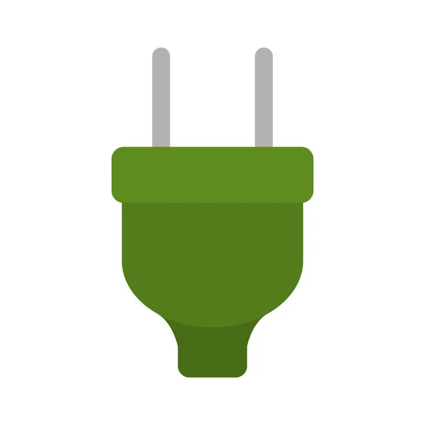 Electric plug icon in green color — Stock Vector