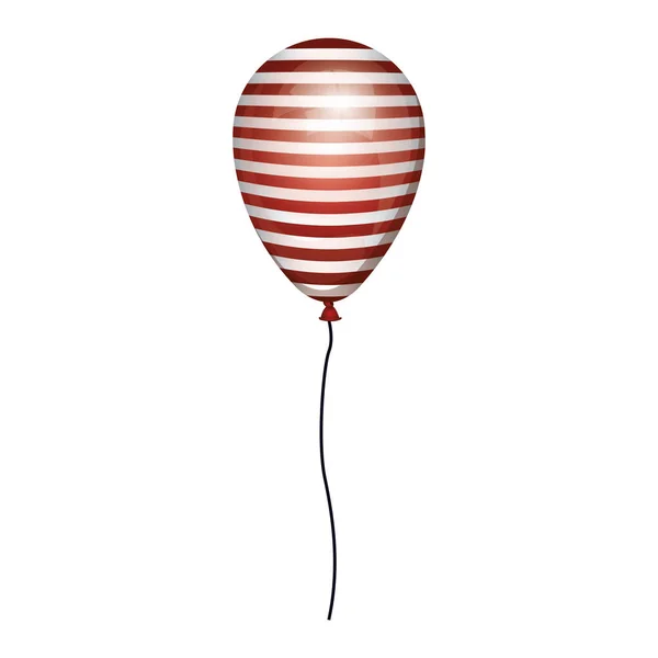 Globe rayé blanc et rouge avec cordon — Image vectorielle