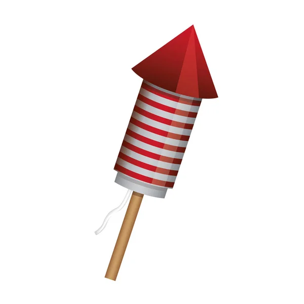 Rocket fireworks lights with stripes — Stock Vector