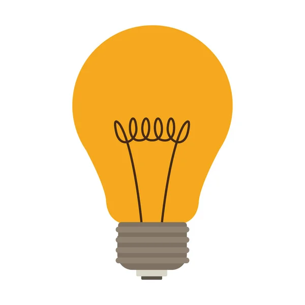 Silhueta com lâmpada incandescente amarela — Vetor de Stock