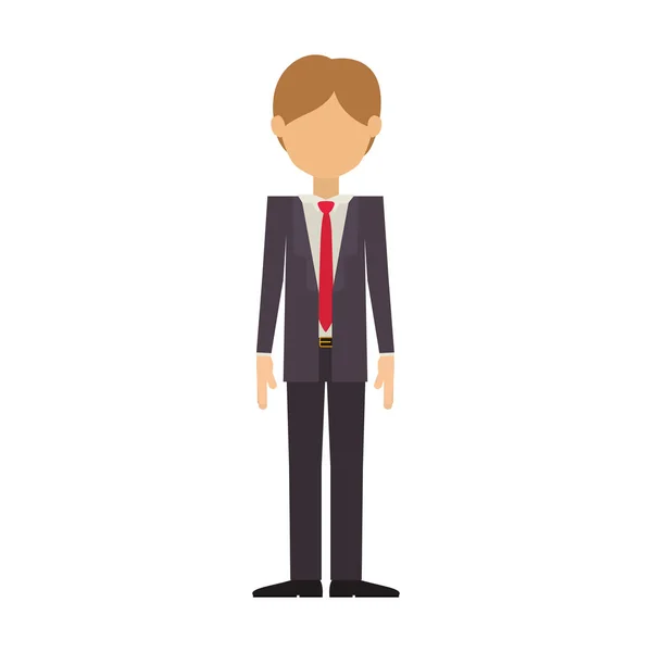 Hombre usando traje elegante sin rostro — Vector de stock