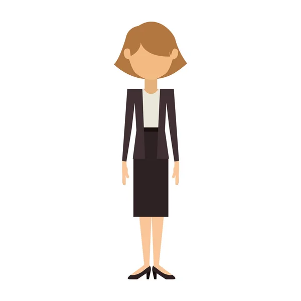 Donna in abito e giacca con i capelli corti — Vettoriale Stock