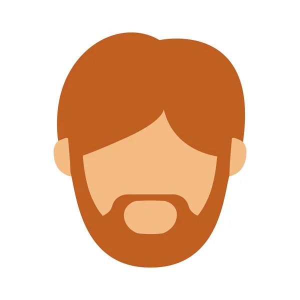 Cabeça homem com barba ruiva sem rosto — Vetor de Stock