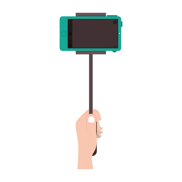 Mano con dispositivo smartphone — Vector de stock