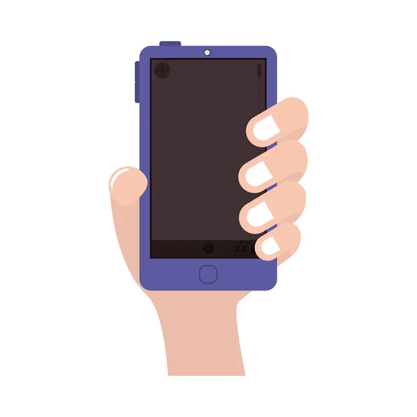 Mano con dispositivo smartphone — Vector de stock