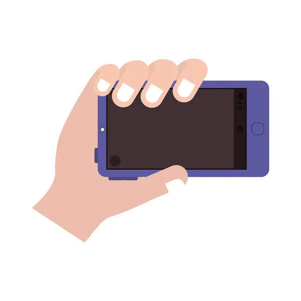 Mano con dispositivo smartphone — Vector de stock