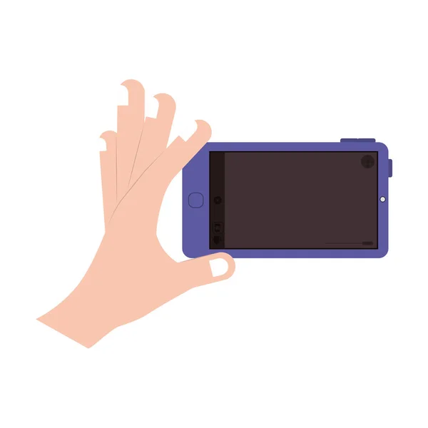 Main avec appareil smartphone — Image vectorielle