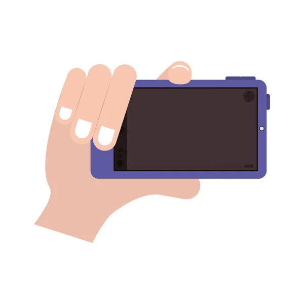 Hand with smartphone device — Stock Vector