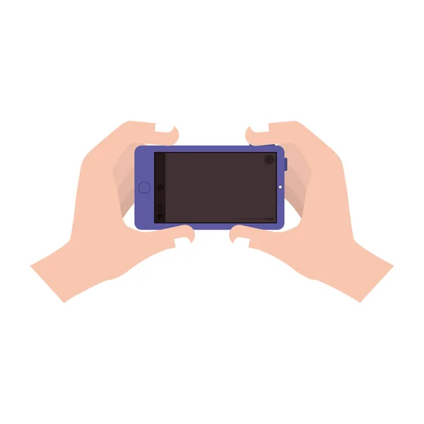 Hand with smartphone device — Stock Vector