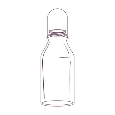 siluet süt cam şişe saplı