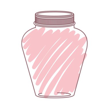 siluet Cam Kavanoz pembe çizgili dekoratif