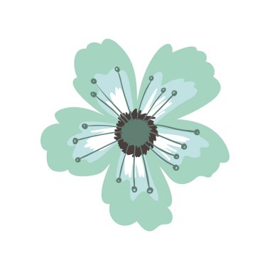 yeşil yaprakları çiçek pistils ile