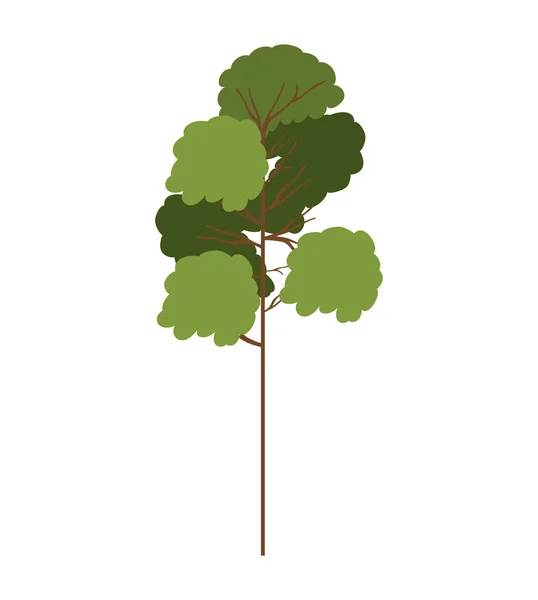 Árbol de silueta con ramas frondosas modelo dos — Vector de stock