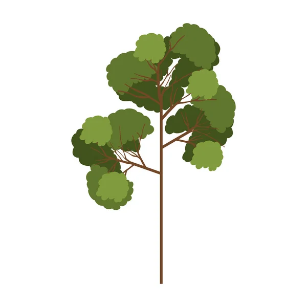 剪影树茂密树的枝条模型三 — 图库矢量图片