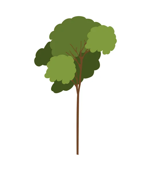Силуэт дерева с листовыми ветвями модели четыре — стоковый вектор